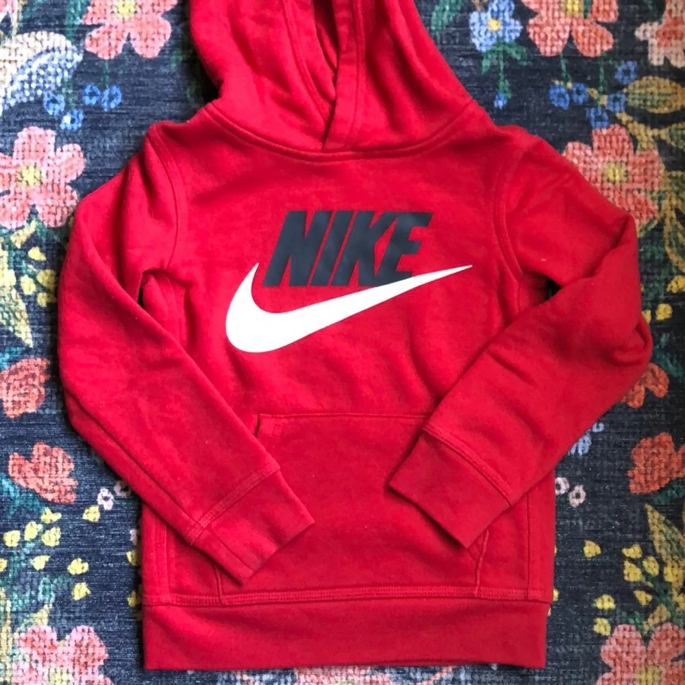 Nike Boys Red Hooded Sweatshirt, Size 4 (XS)